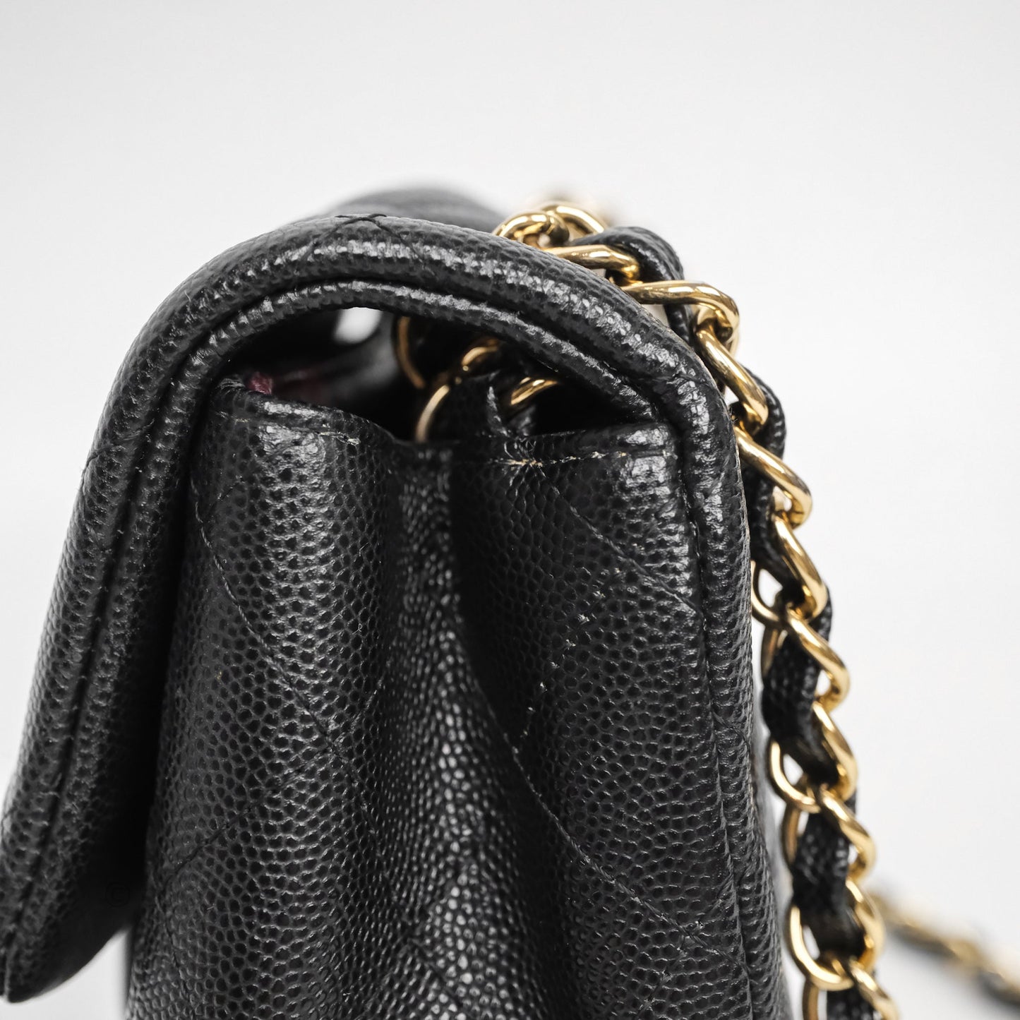 Chanel Mini Square Quilted Black Caviar Gold Hardware