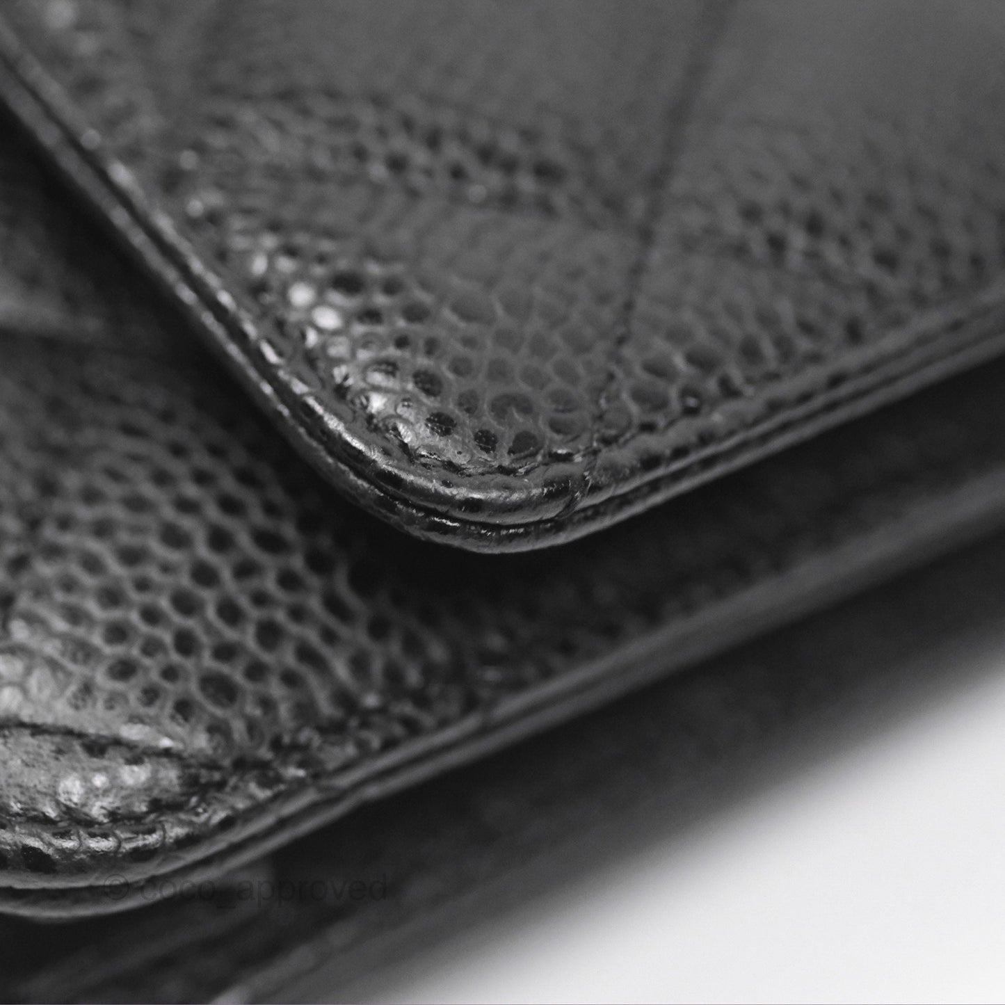 Chanel Classic Wallet On Chain WOC Quilted Black Caviar Gold Hardware