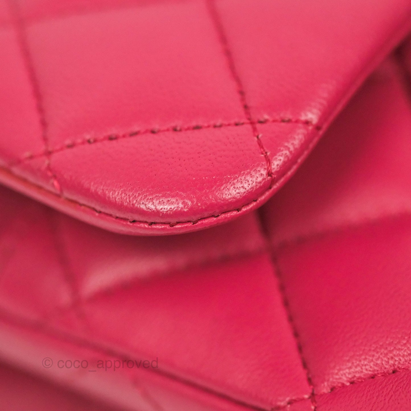 Chanel Small Classic Flap Quilted Dark Rosy Pink Lambskin Silver Hardware