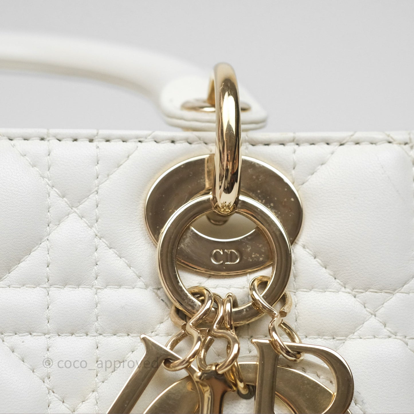 Christian Dior Small Lady Dior My ABCDior Bag Latte Cannage Lambskin