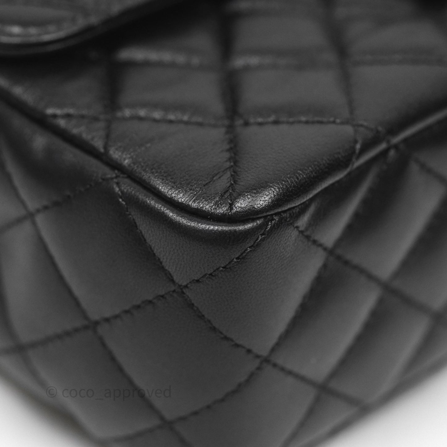 Chanel Logo Top Handle Small Flap Bag Black Lambskin Gold Hardware 24C
