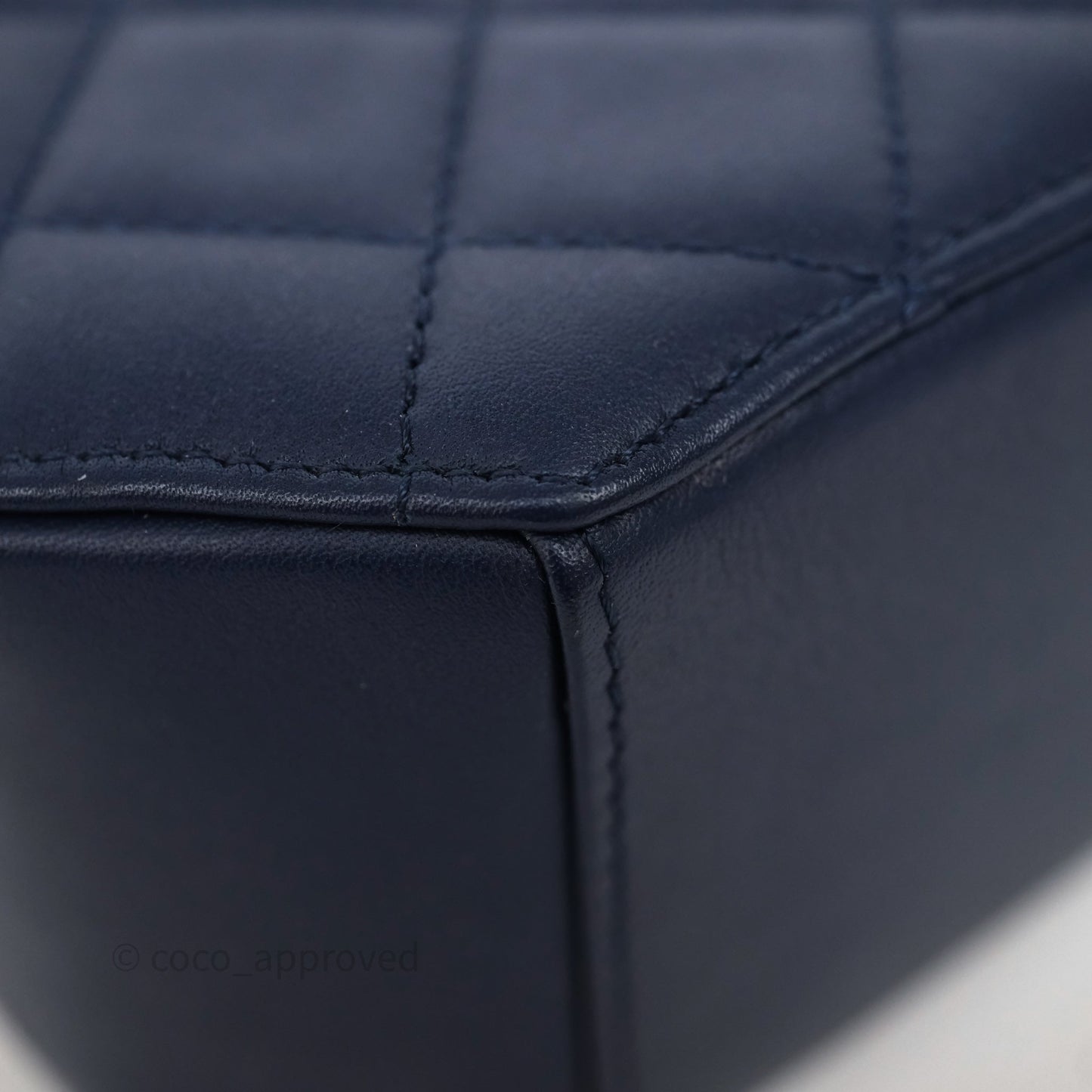 Chanel CC Octagon Camera Case Lambskin Navy Gold Hardware