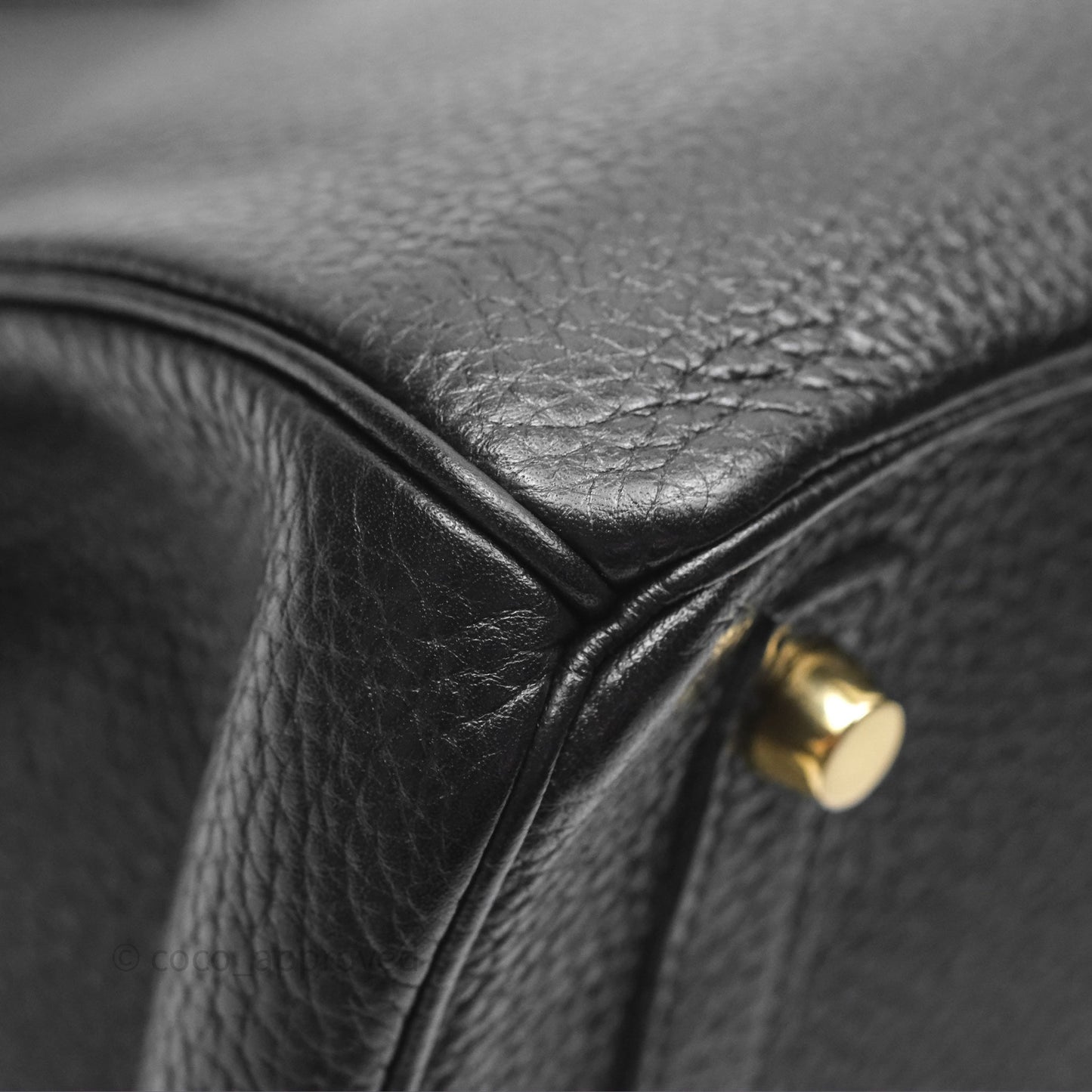 Hermès Birkin 30 Retourne Noir 89 Clemence Gold Hardware