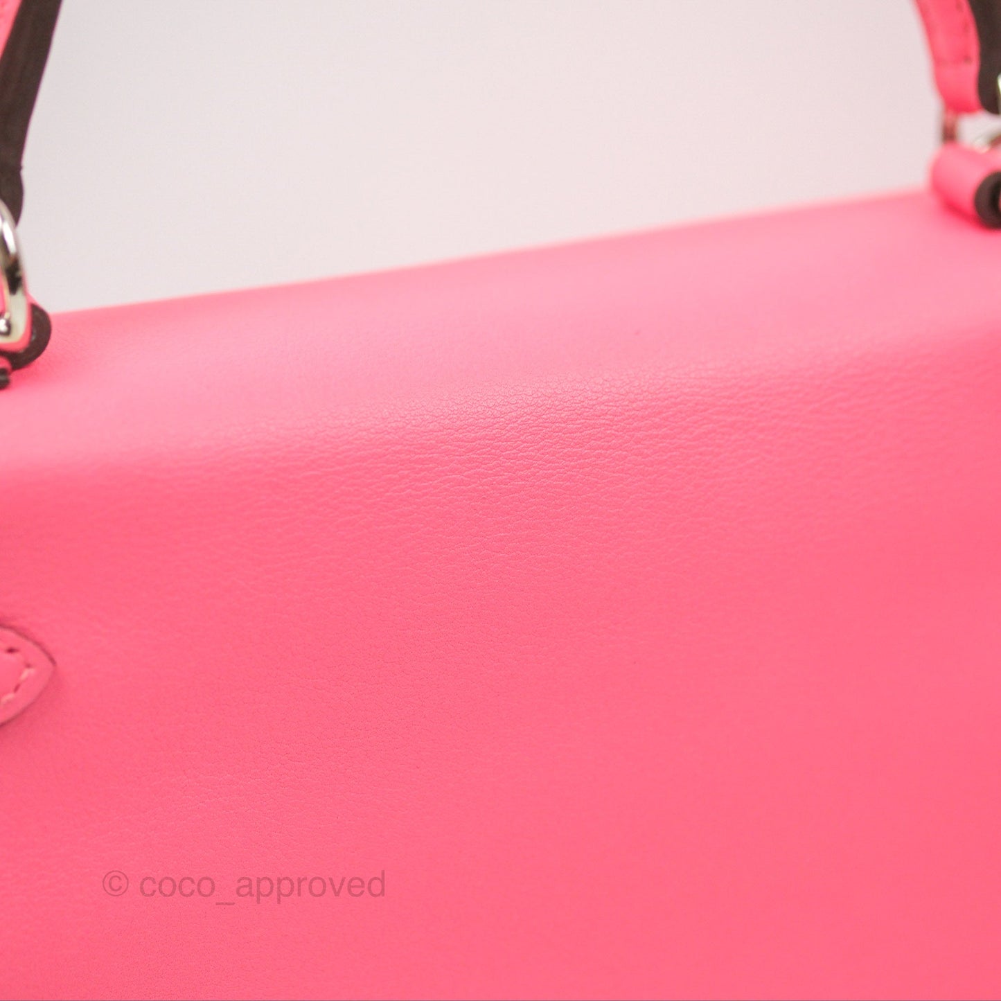 Hermès Retourne Kelly 25 Rose Azalee Swift Palladium Hardware