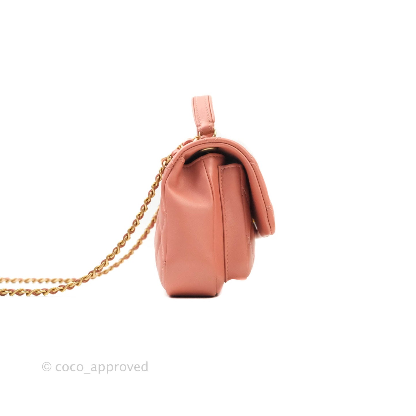 Chanel Day Trip Quilted Small Lambskin Pink Aged Gold Hardware