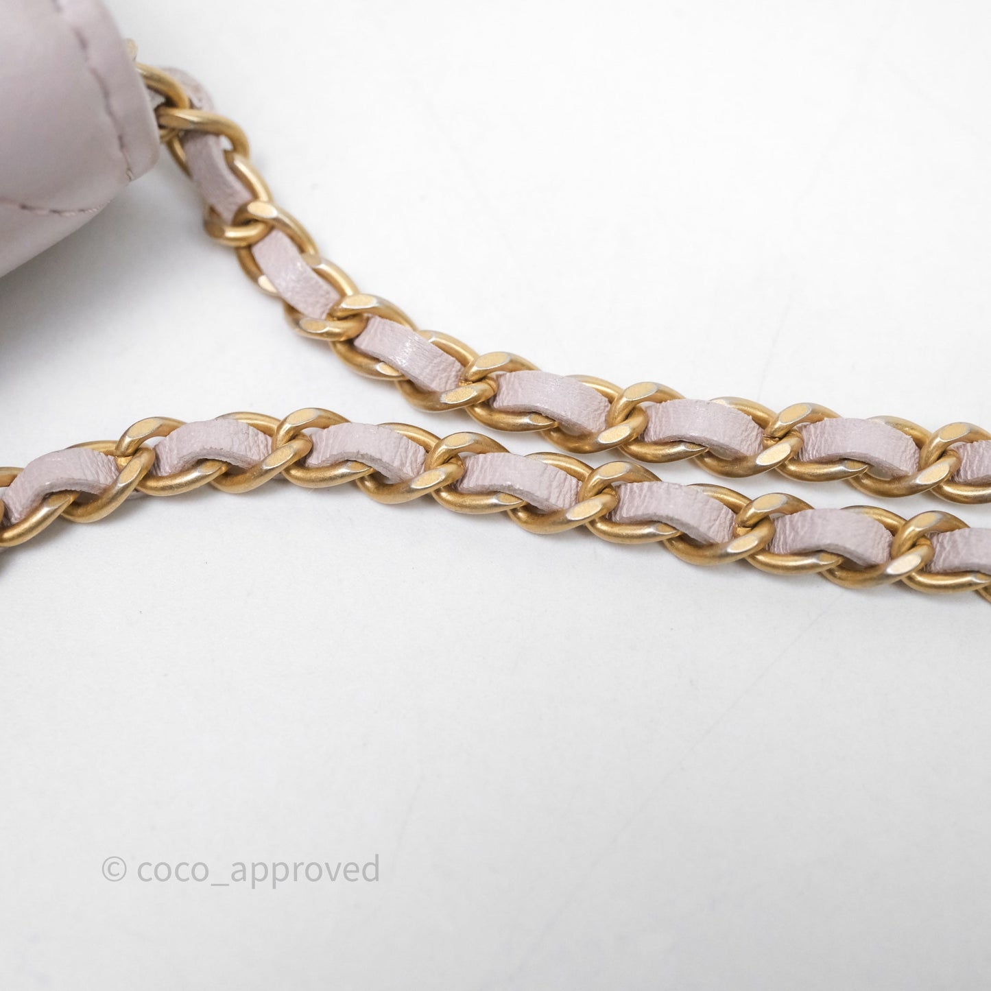 Chanel Pearl Crush Mini Clutch Belt Bag Lilac Lambskin Aged Gold Hardware