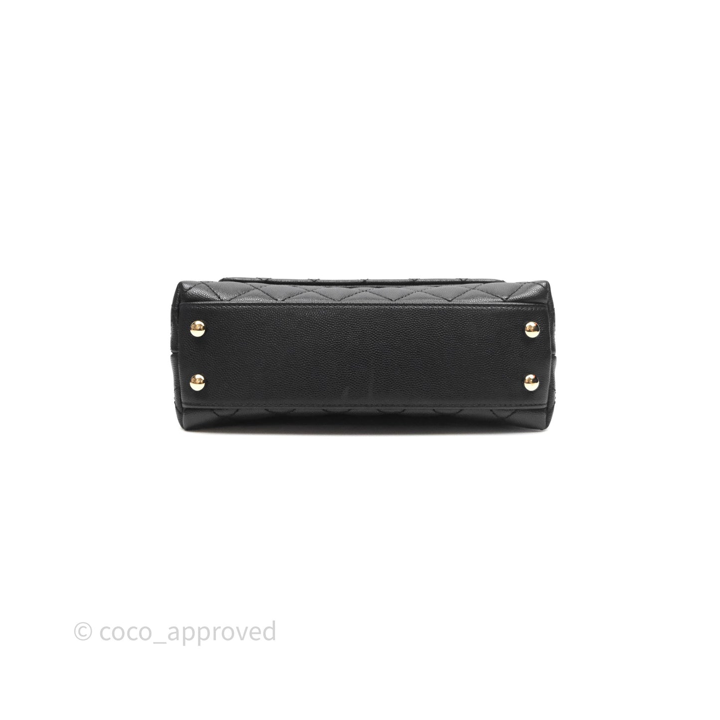 Chanel Small Coco Handle Quilted Black Caviar Gold Hardware