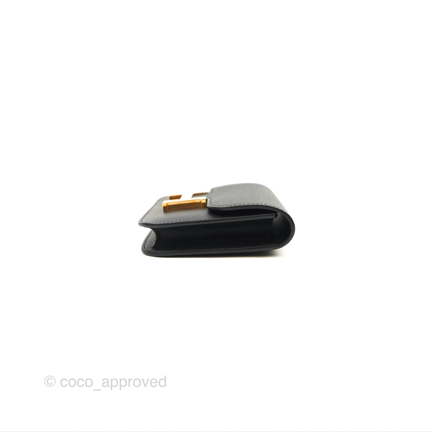 Hermès Constance Slim Wallet Black Epsom Rose Gold Hardware