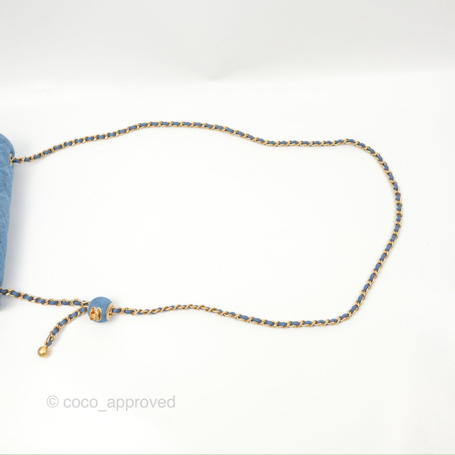 Chanel Mini Rectangular Pearl Crush Quilted Denim Aged Gold Hardware 22C