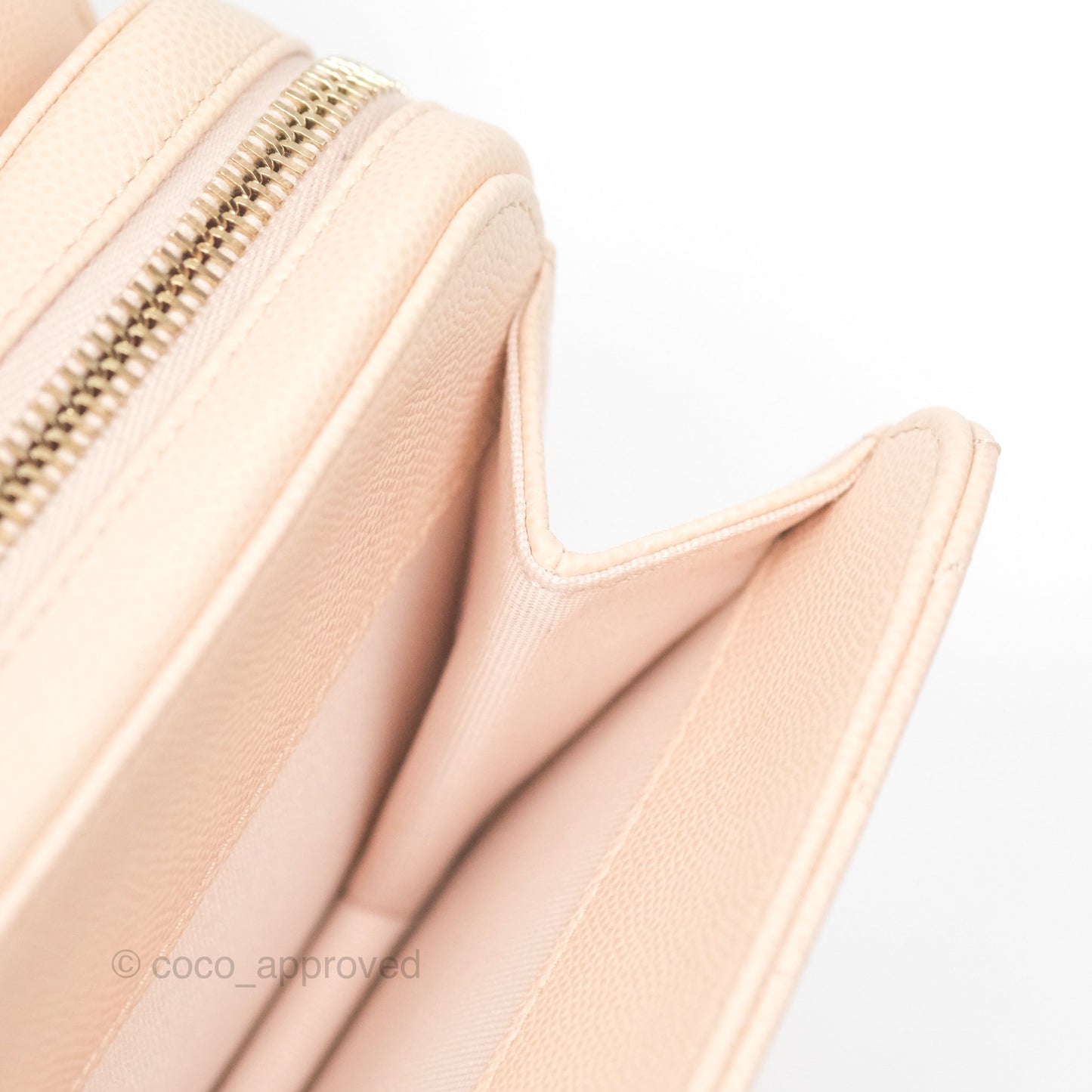 Chanel Quilted Small Like The Wallet Flap Light Beige Pink Caviar Light Gold Hardware 22C