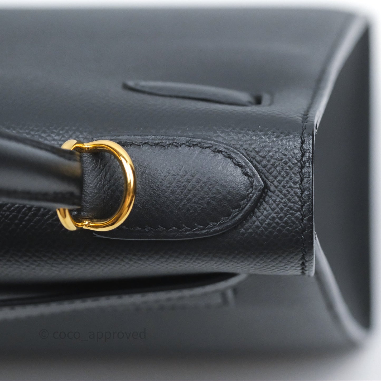 Hermès Kelly 28 Sellier Noir Black 89 Epsom Gold Hardware