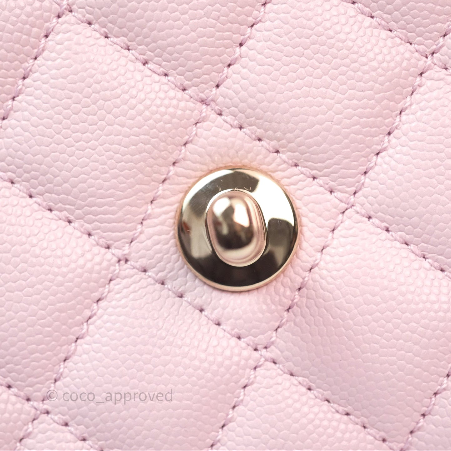 Chanel Small Coco Handle Light Pink Caviar Gold Hardware