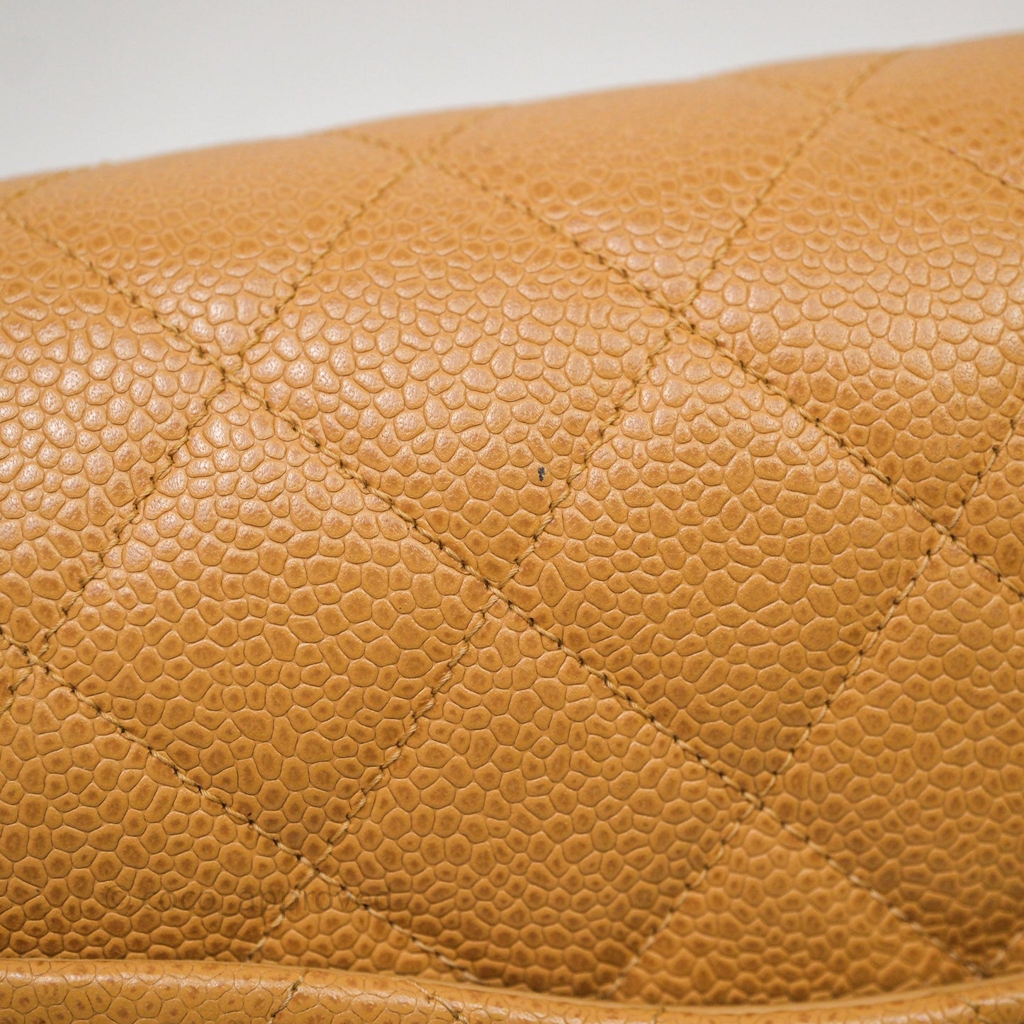 Chanel Vintage Medium Classic Flap Beige Caviar 24K Gold Hardware