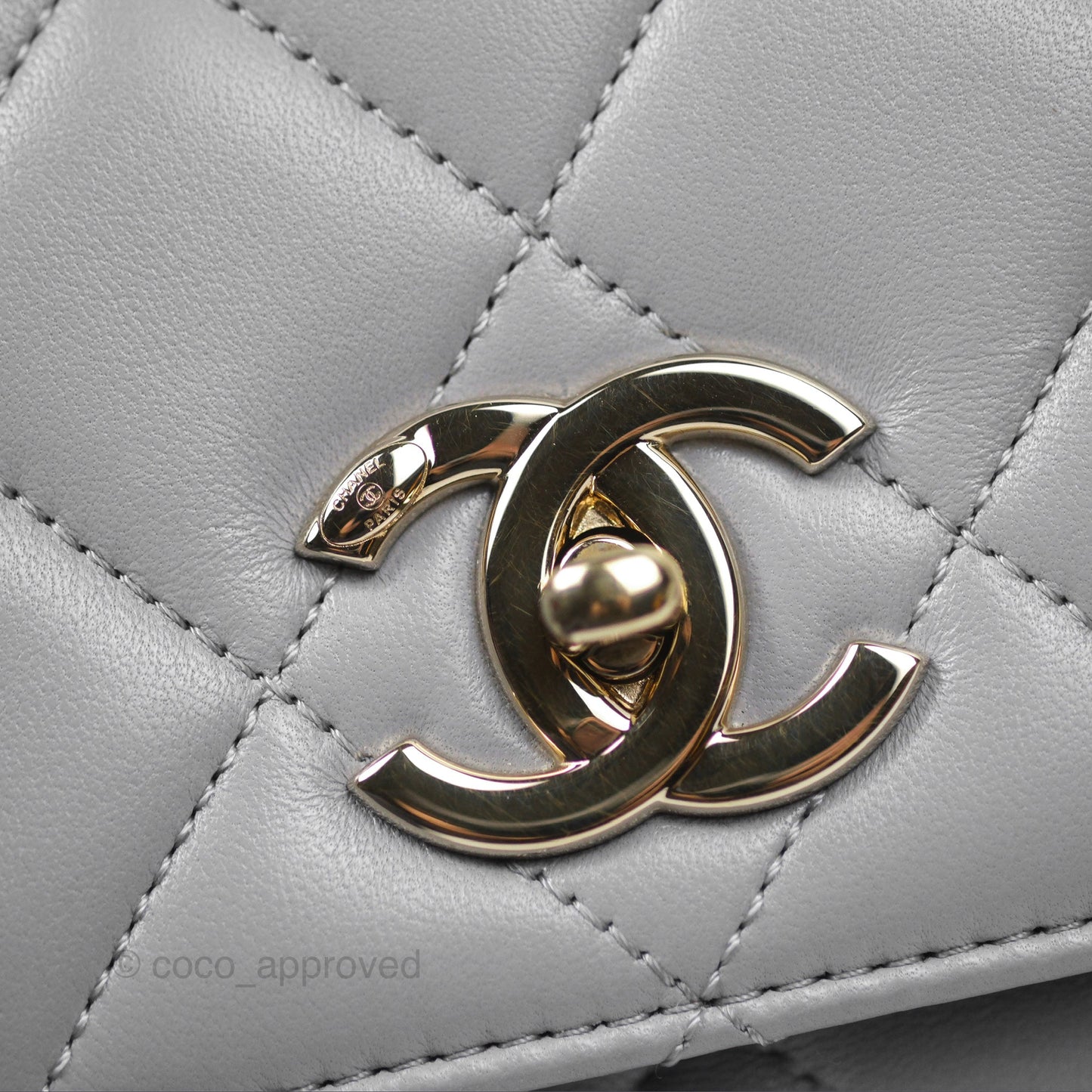 Chanel Small Trendy CC Grey Lambskin Gold Hardware
