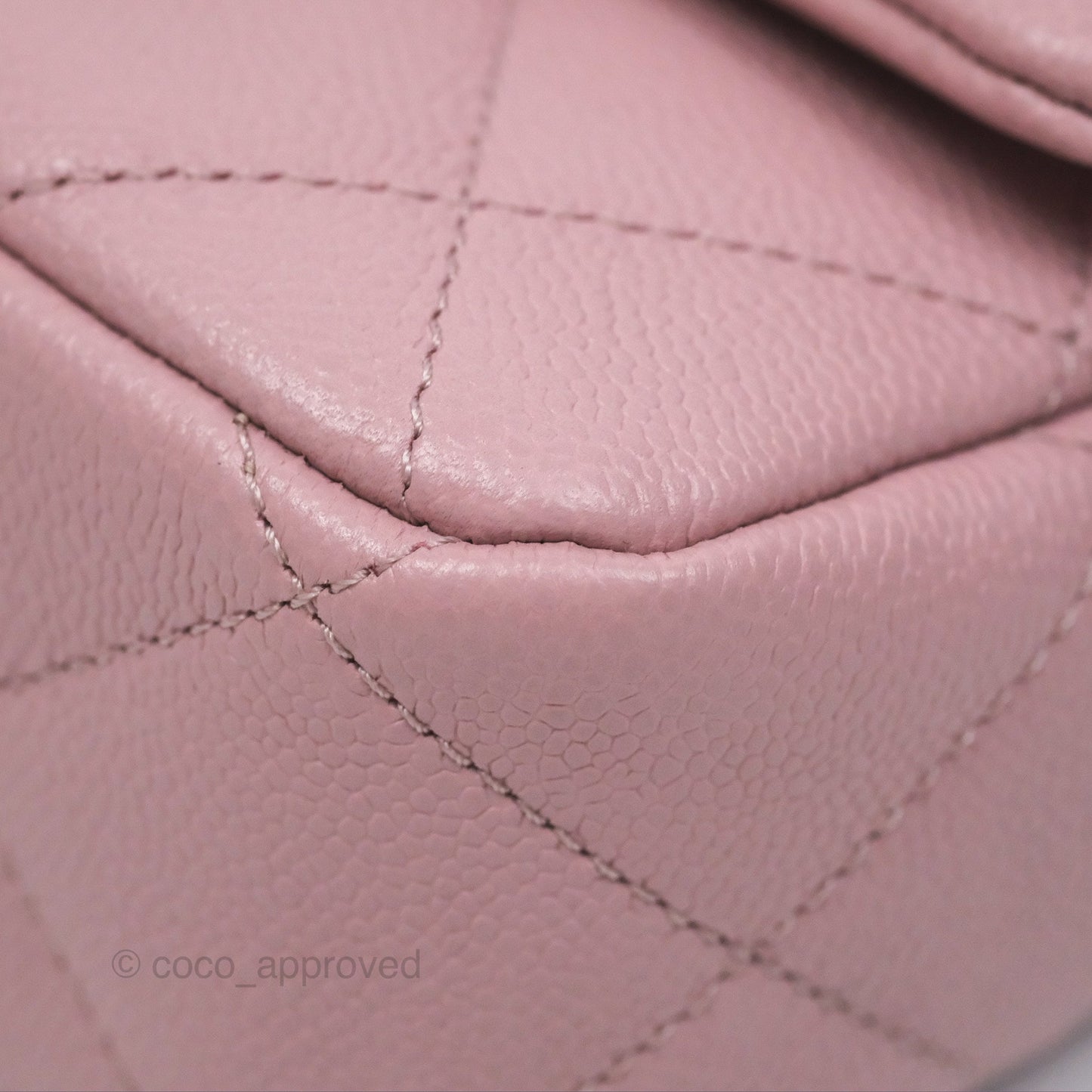 Chanel Mini Flap Bag Heart Adjustable Chain Dusty Pink Caviar Aged Gold Hardware