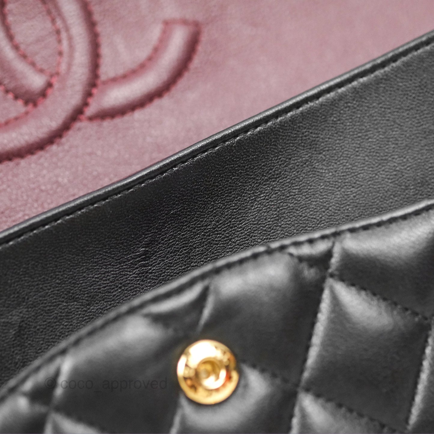 Chanel Classic M/L Medium Flap Quilted Black Lambskin Gold Hardware