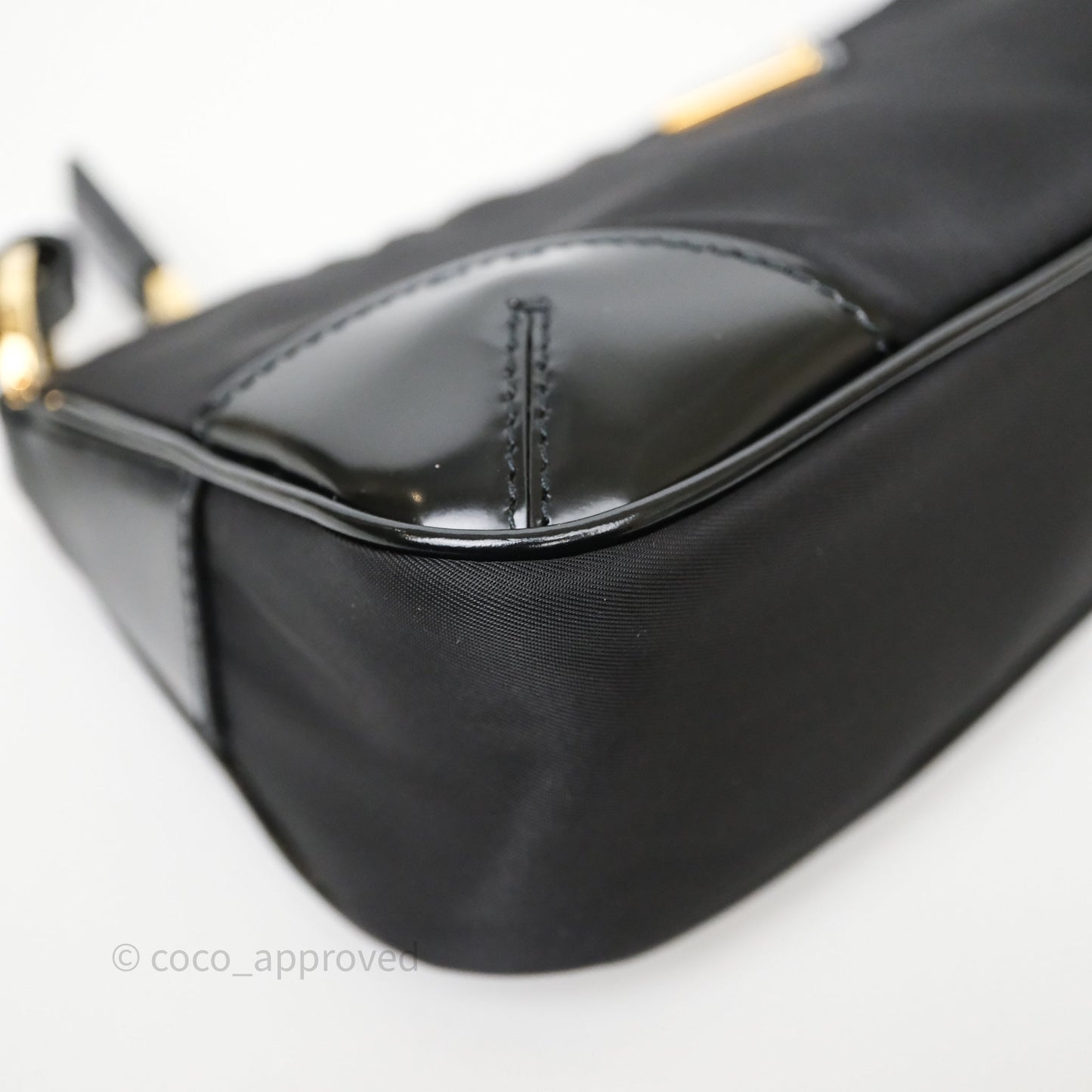 Prada Re-Edition 2002 Re-Nylon Small Shoulder Bag Black Gold Hardware