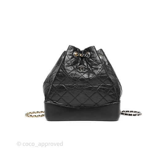 Chanel Small Gabrielle Backpack Black Aged Calfskin