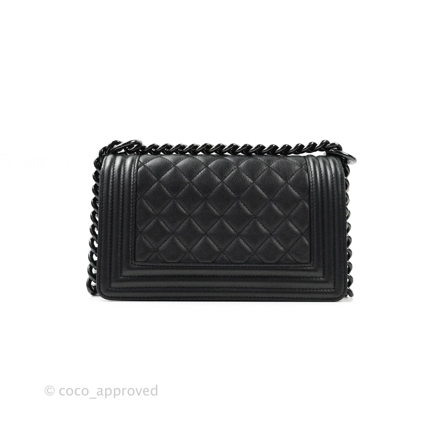 Chanel Quilted So Black Small Boy Caviar