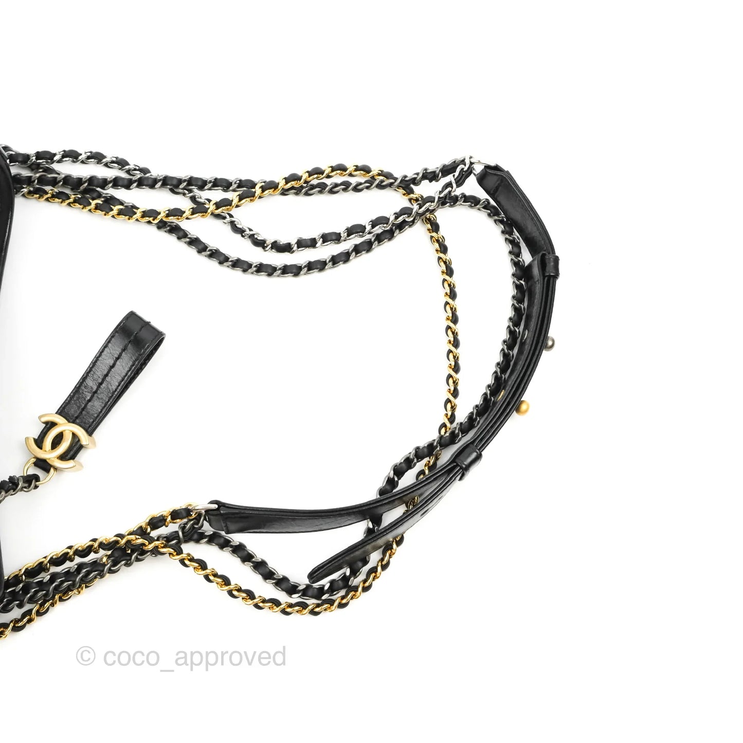 Chanel Quilted Small Gabrielle Hobo White Black Calfskin Mixed Hardware