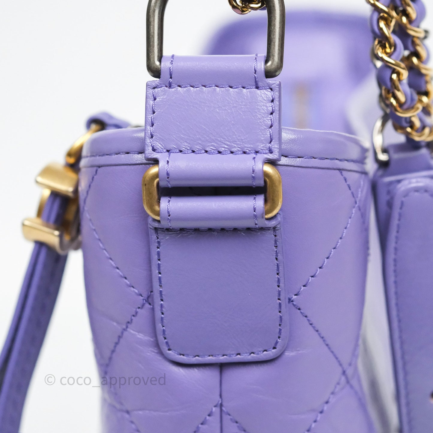 Chanel Quilted Medium Gabrielle Purple Aged Calfskin