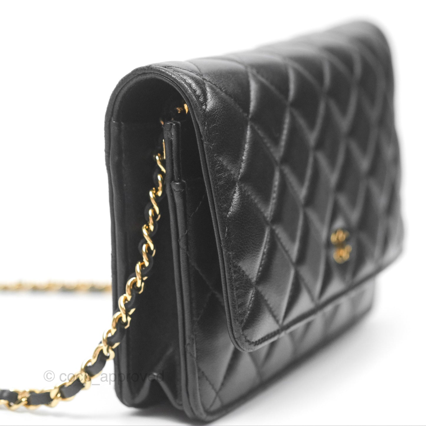 Chanel Quilted Classic WOC Black Lambskin Gold Hardware