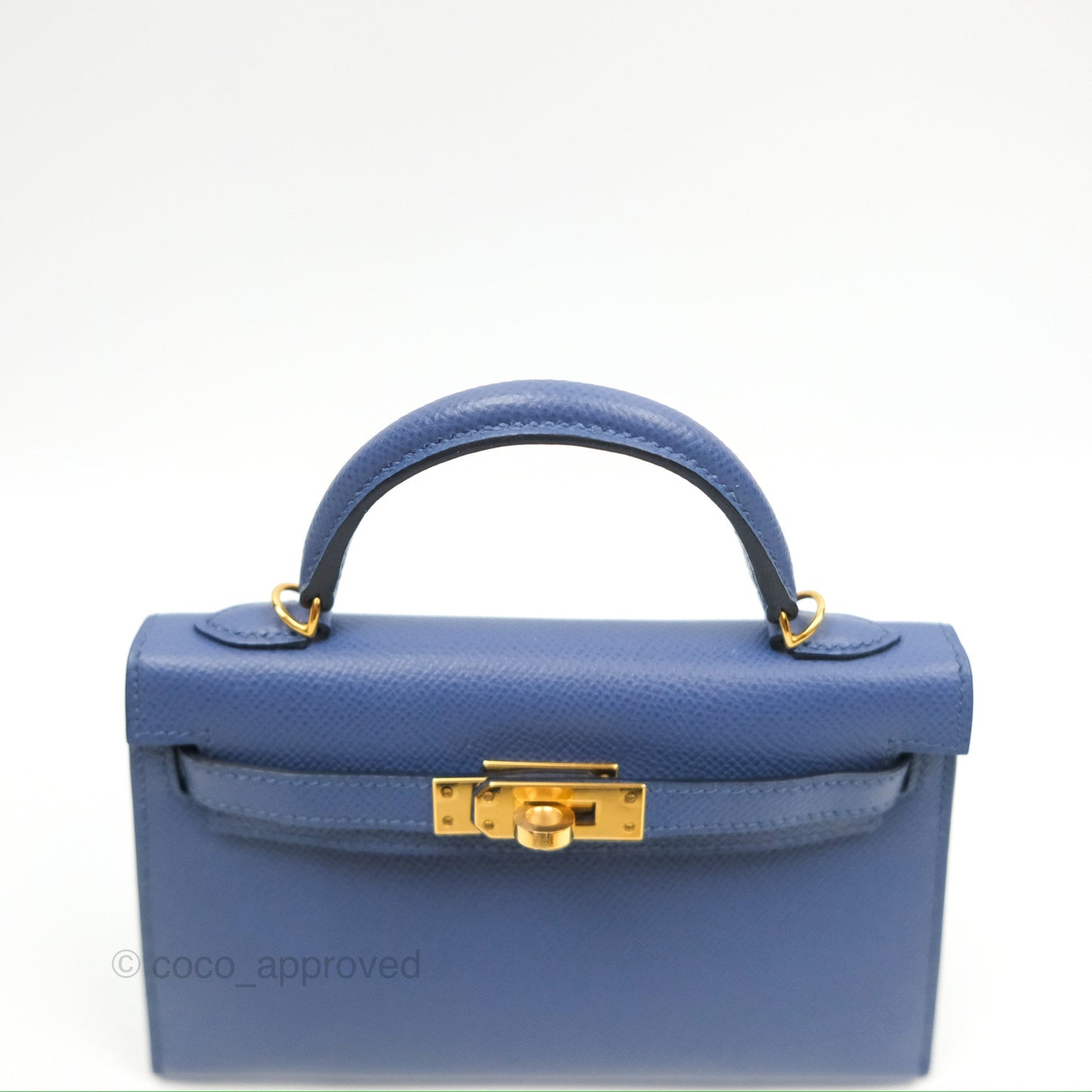 Hermès Mini Kelly II Bleu Brighton Epsom Gold Hardware