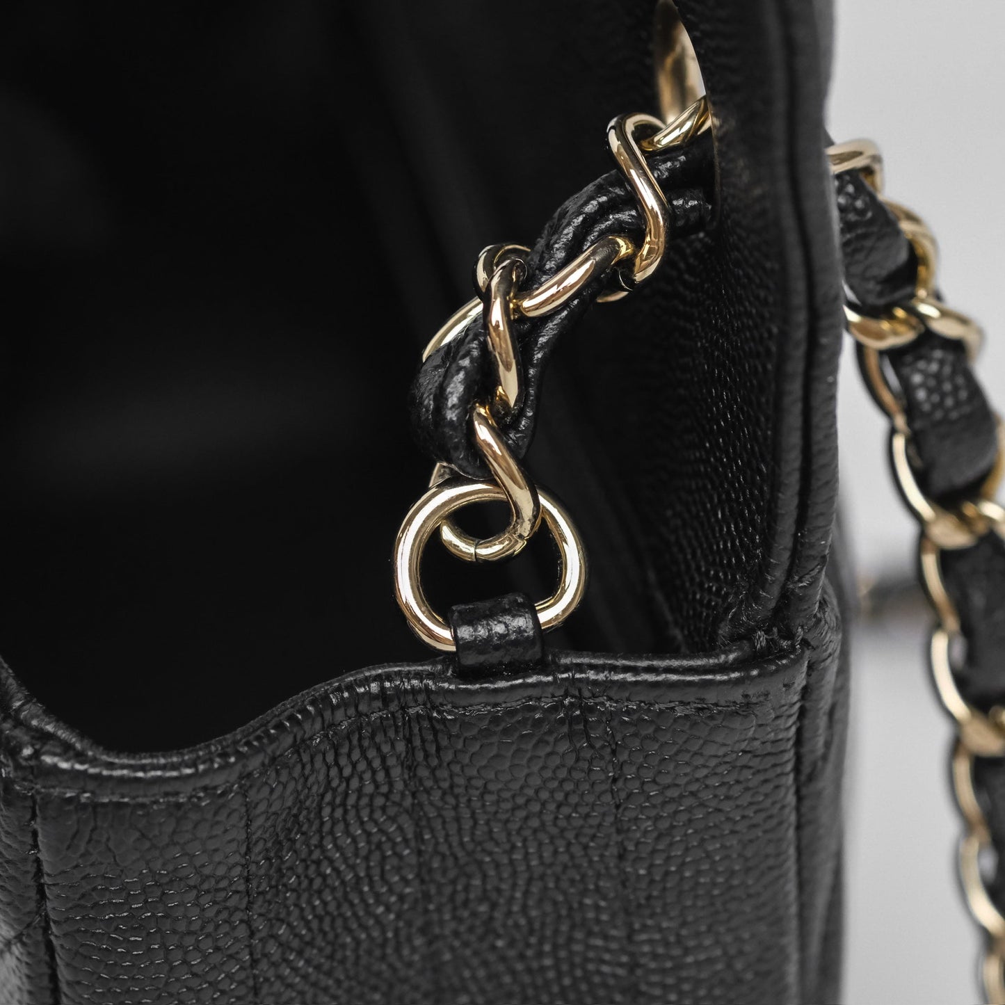 Chanel Mini Rectangular Chevron Black Caviar Gold Hardware