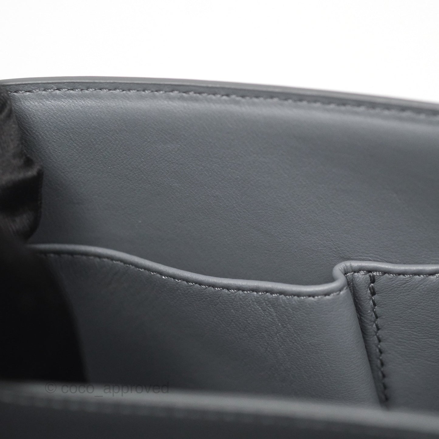Celine Medium Classic Box Flap Grey Liege Calfskin