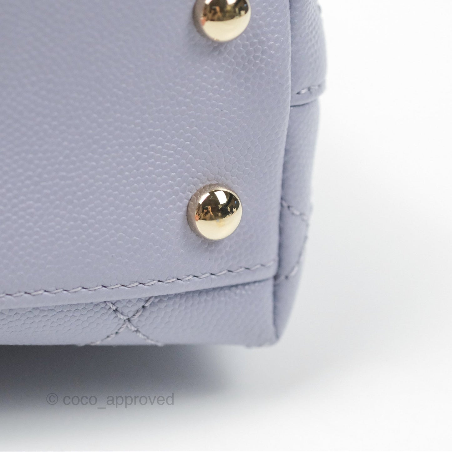 Chanel Small Coco Handle Quilted Purple Lilac Caviar Gold Hardware 21K
