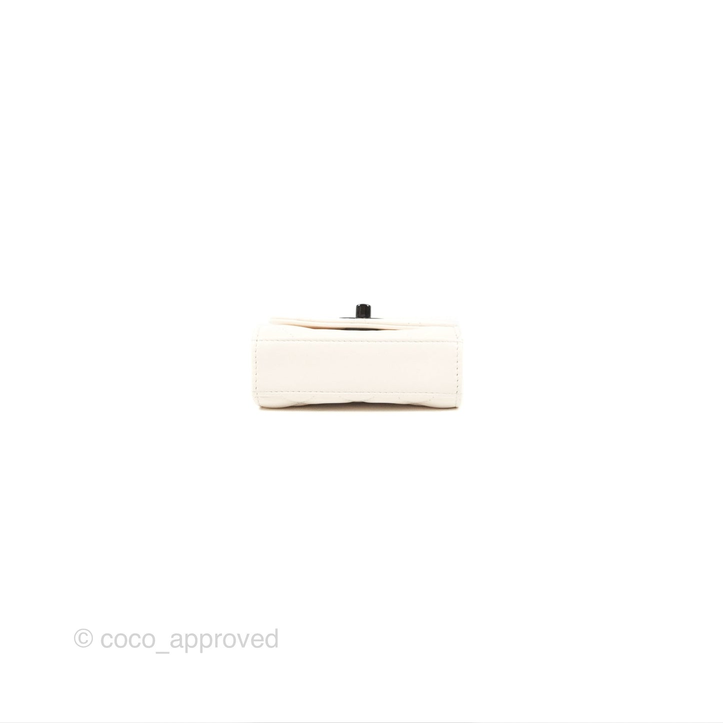 Chanel Mini Quilted Trendy CC Clutch With Chain White Lambskin Black Hardware