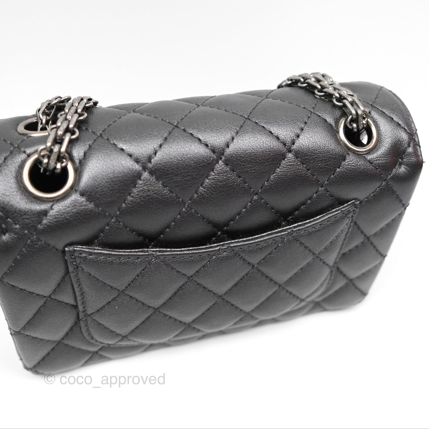 Chanel Mini Reissue 224 Dark Grey Grained Calfskin Ruthenium Hardware