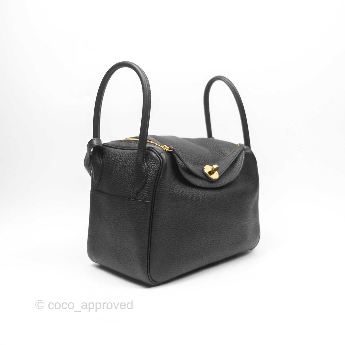 Hermès Lindy 26 Black Noir 89 Clemence Gold Hardware