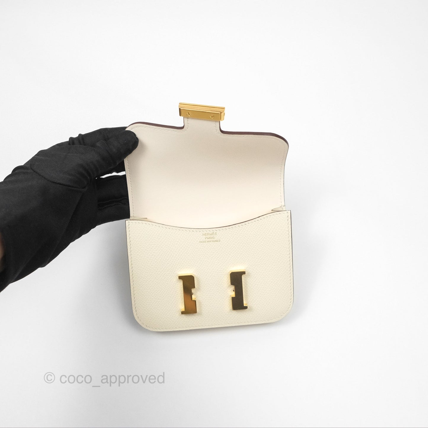 Hermès Constance Slim Wallet Nata I2 Epsom Gold Hardware