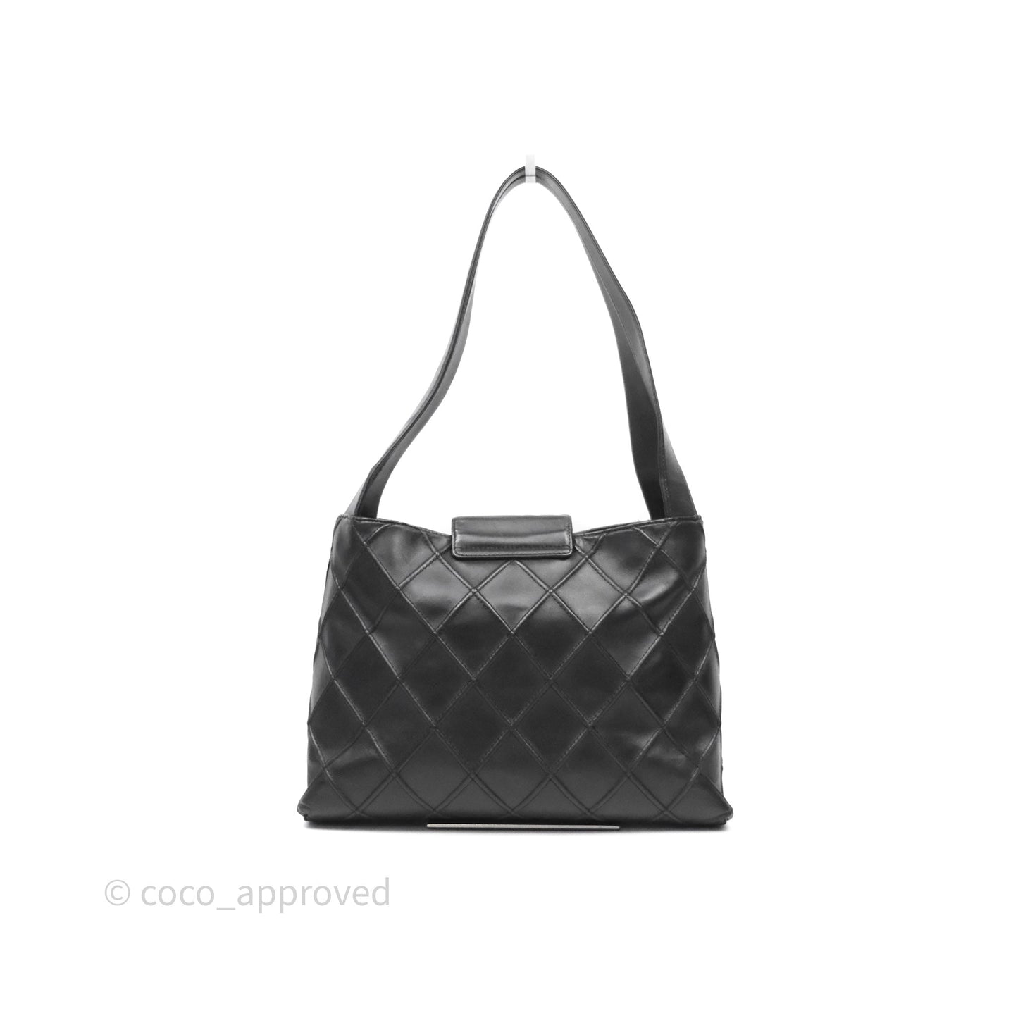 Chanel Vintage Quilted Kelly Waffle Bag Silver Hardware