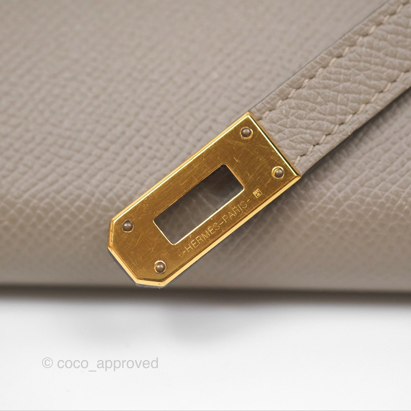 Hermès Kelly Wallet Gris Asphalte M8 Epsom Gold Hardware