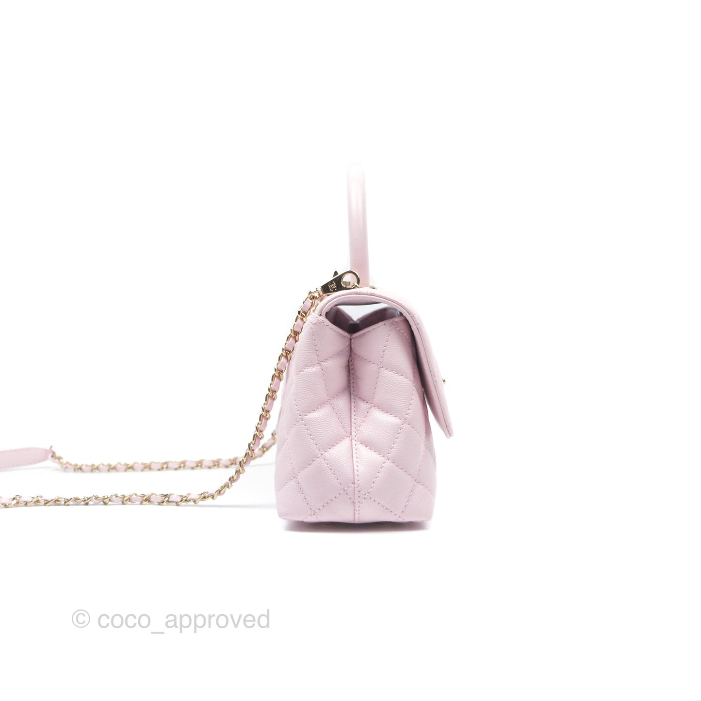 Chanel Small Coco Handle Light Pink Caviar Gold Hardware