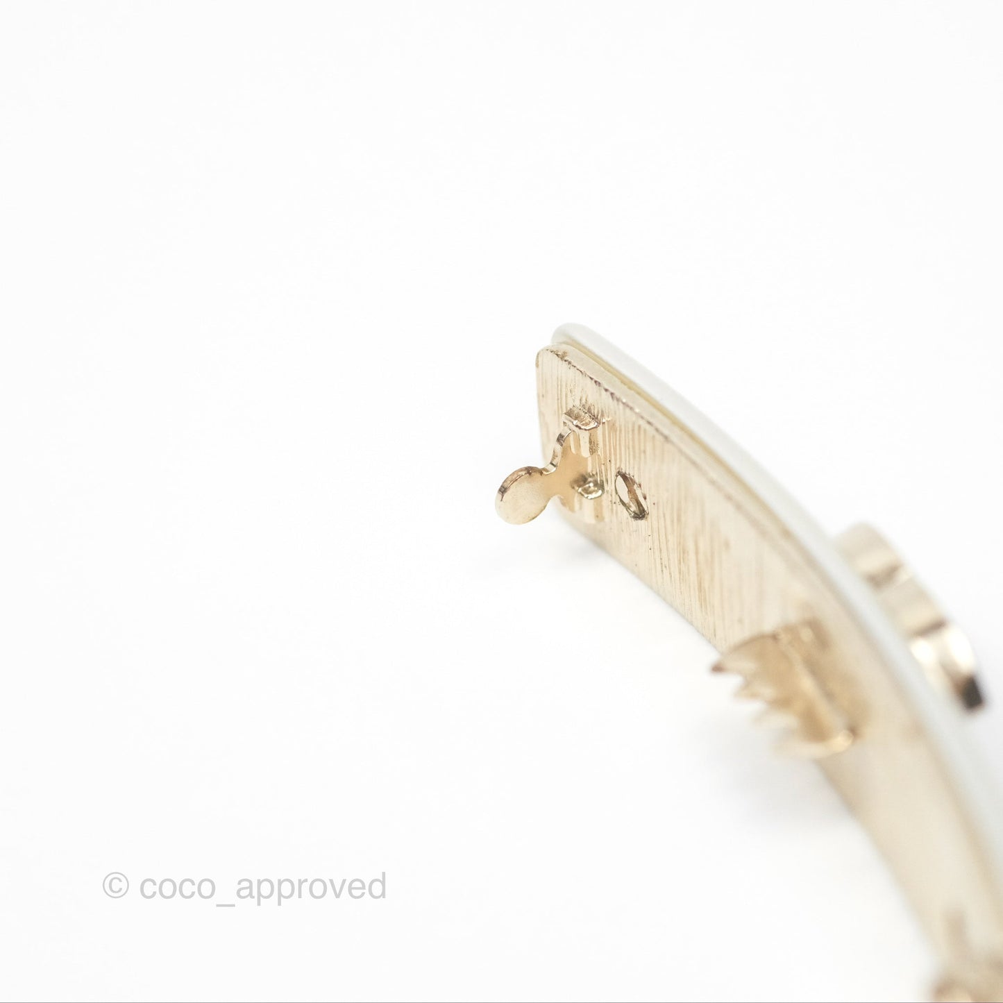 Chanel Crystal CC Pearl Hair Clip Gold Tone 21B