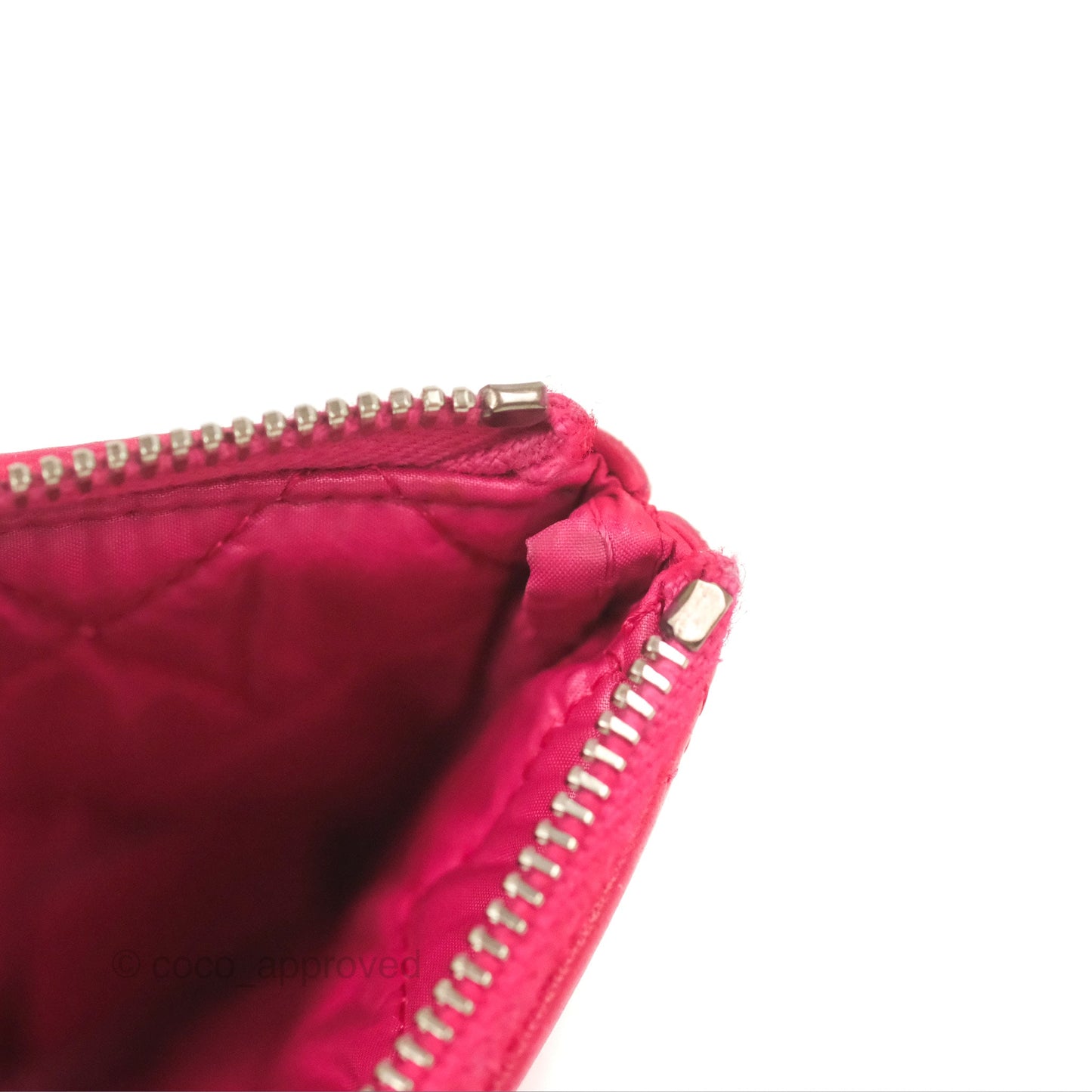 Chanel Quilted Mini O Case Pink Lambskin Silver Hardware
