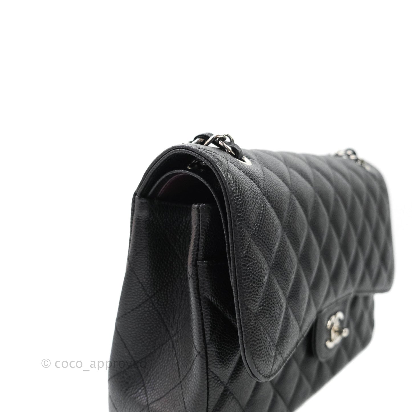 Chanel Jumbo Double Flap Black Caviar Silver Hardware⁣⁣
