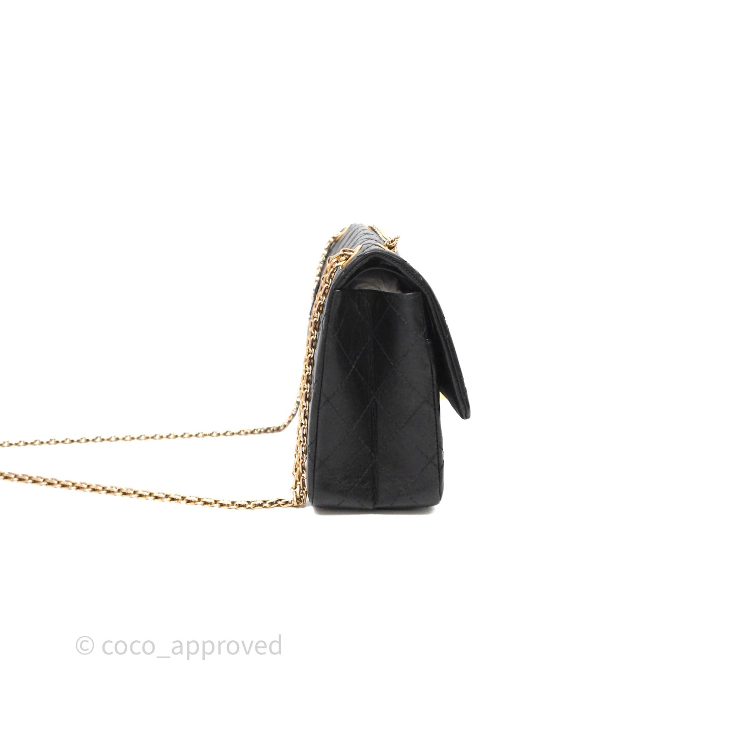 Chanel Quilted Reissue 226 Aged Calfskin Black Aged Gold Hardware