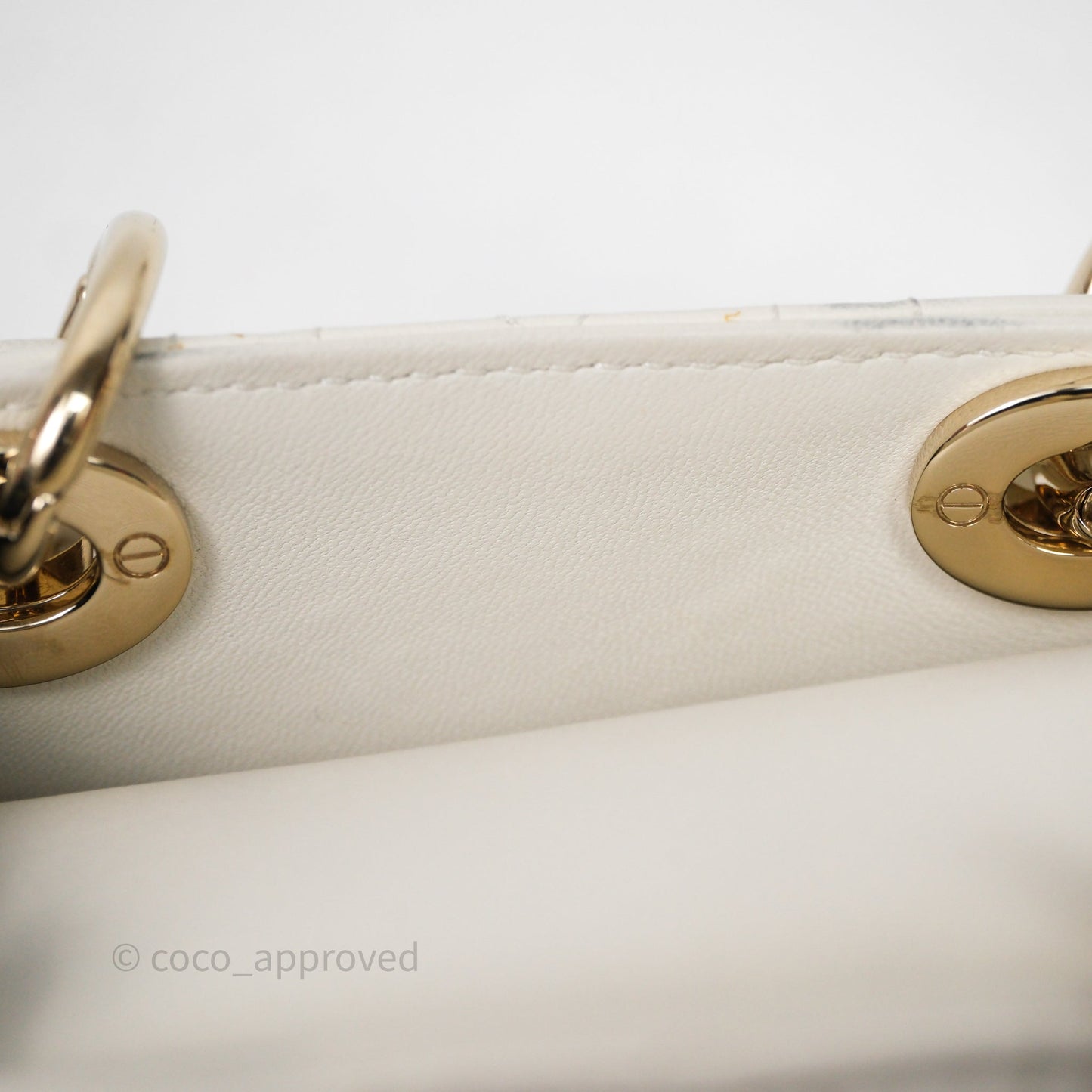 Christian Dior Micro Lady D-Joy Bag Latte Cannage Lambskin Gold Hardware