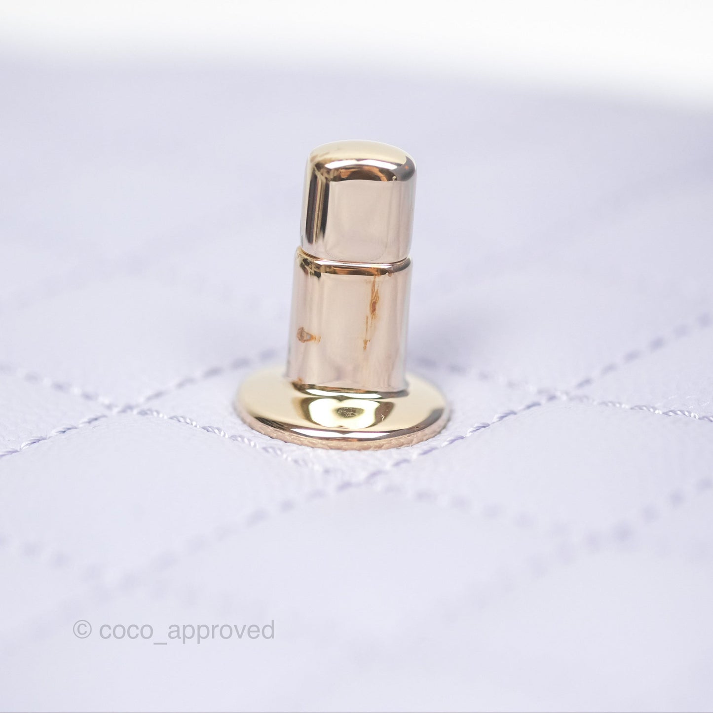Chanel Small Coco Handle Quilted Lilac Caviar Gold Hardware