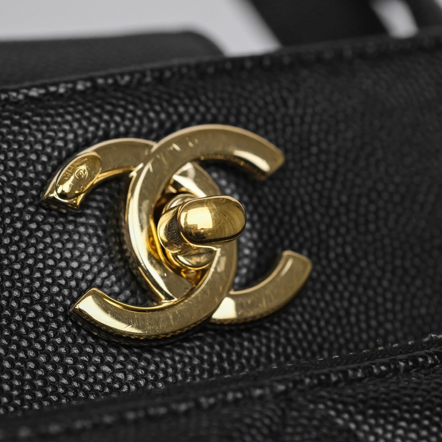 Chanel Small Business Affinity Shopping Bag Black Caviar Gold Hardware