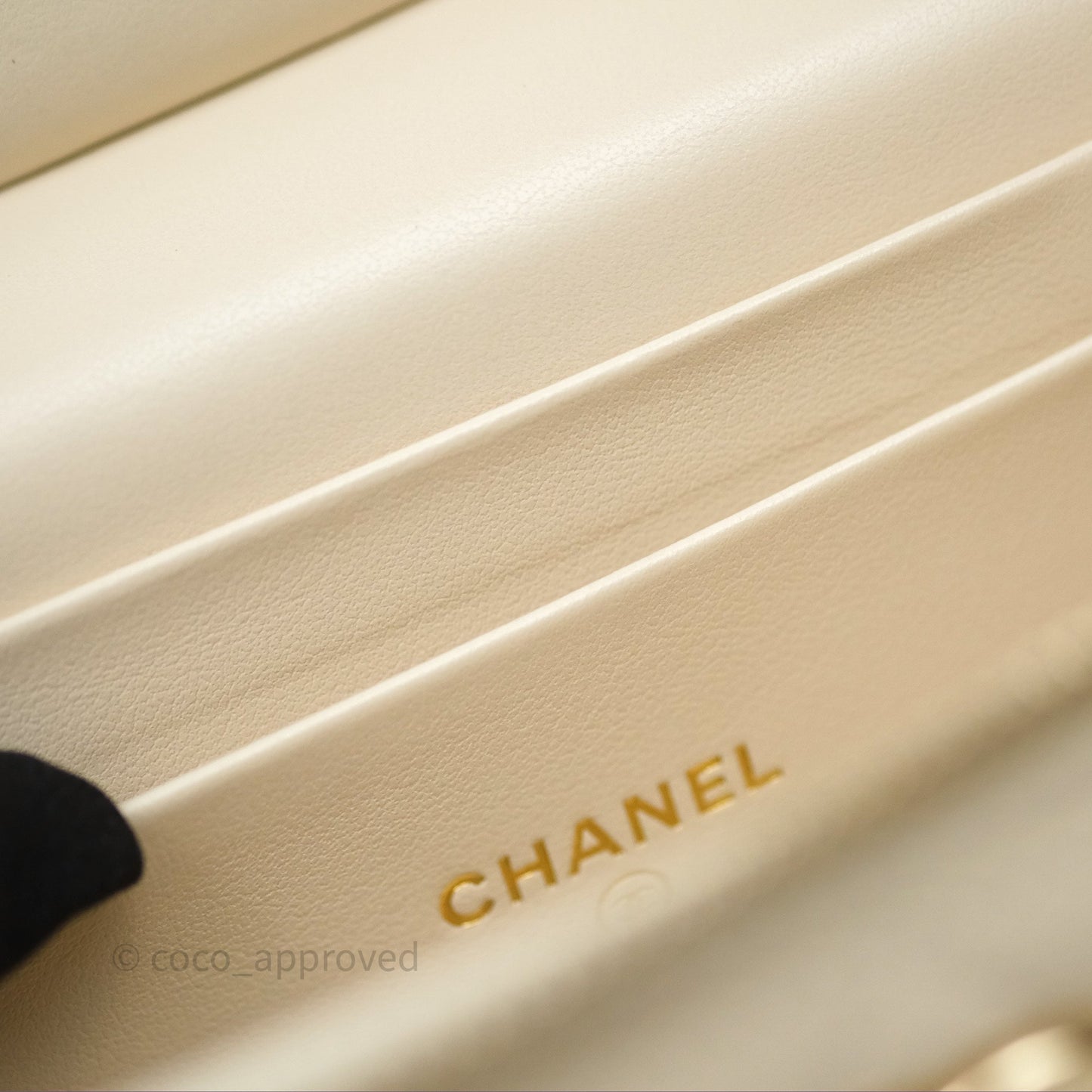 Chanel Top Handle Long Vanity with Chain Beige Caviar Gold Hardware 25C