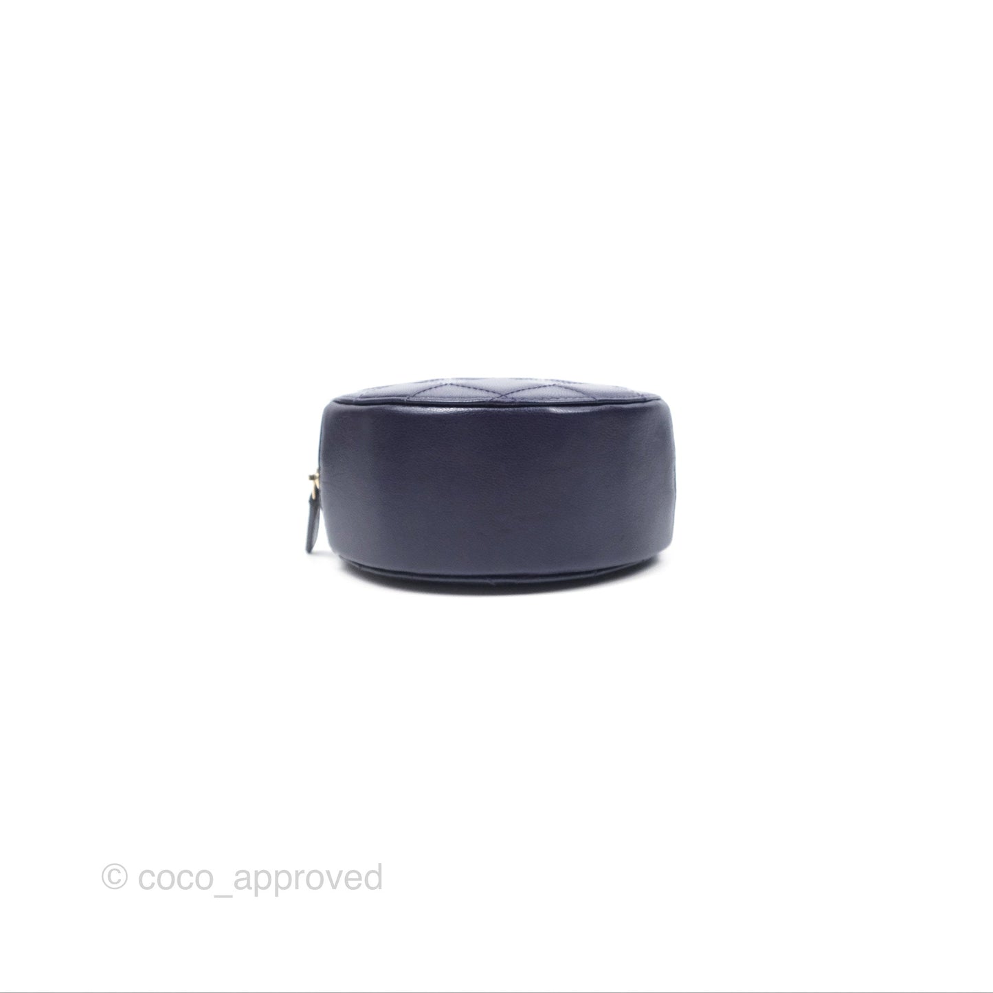 Chanel Quilted Round Clutch with Chain Dark Purple Calfskin Gold Hardware
