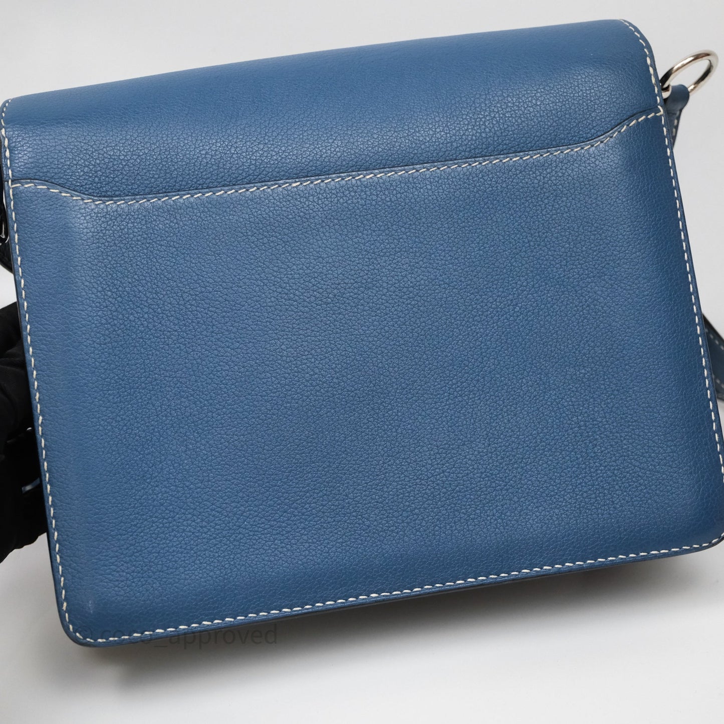 Hermès Roulis 23 Blue Evercolor Palladium Hardware