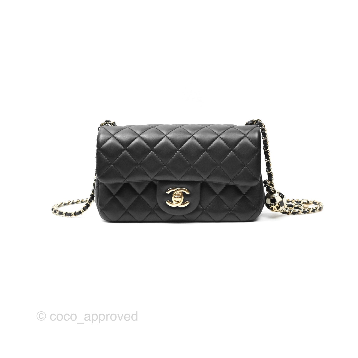 Chanel Ball Crush Mini Rectangular Black Lambskin Gold Hardware 23C