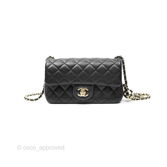 Chanel Ball Crush Mini Rectangular Black Lambskin Gold Hardware 23C