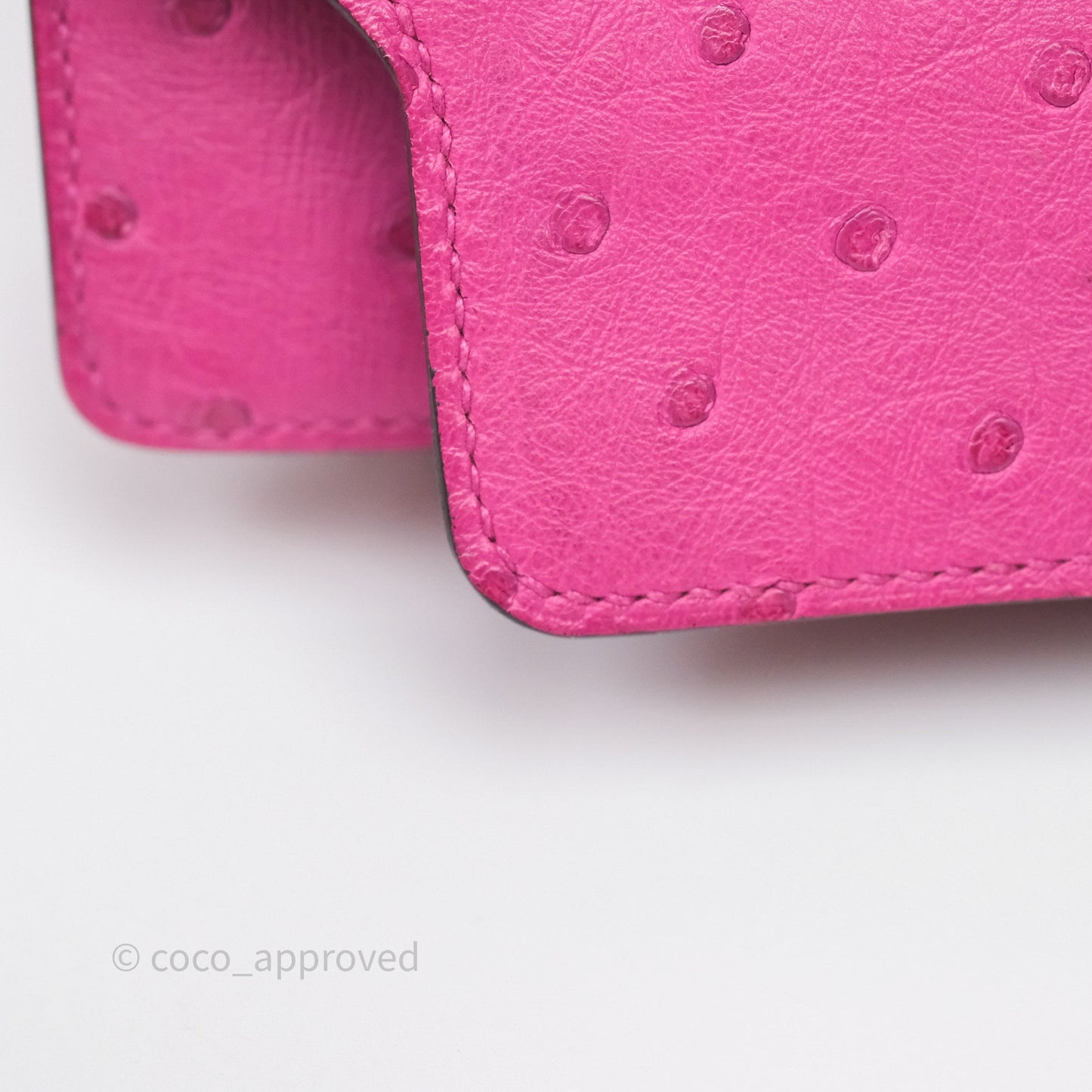 Hermès Roulis Mini 18 Rose Pourpre L3 Autruche Palladium Hardware